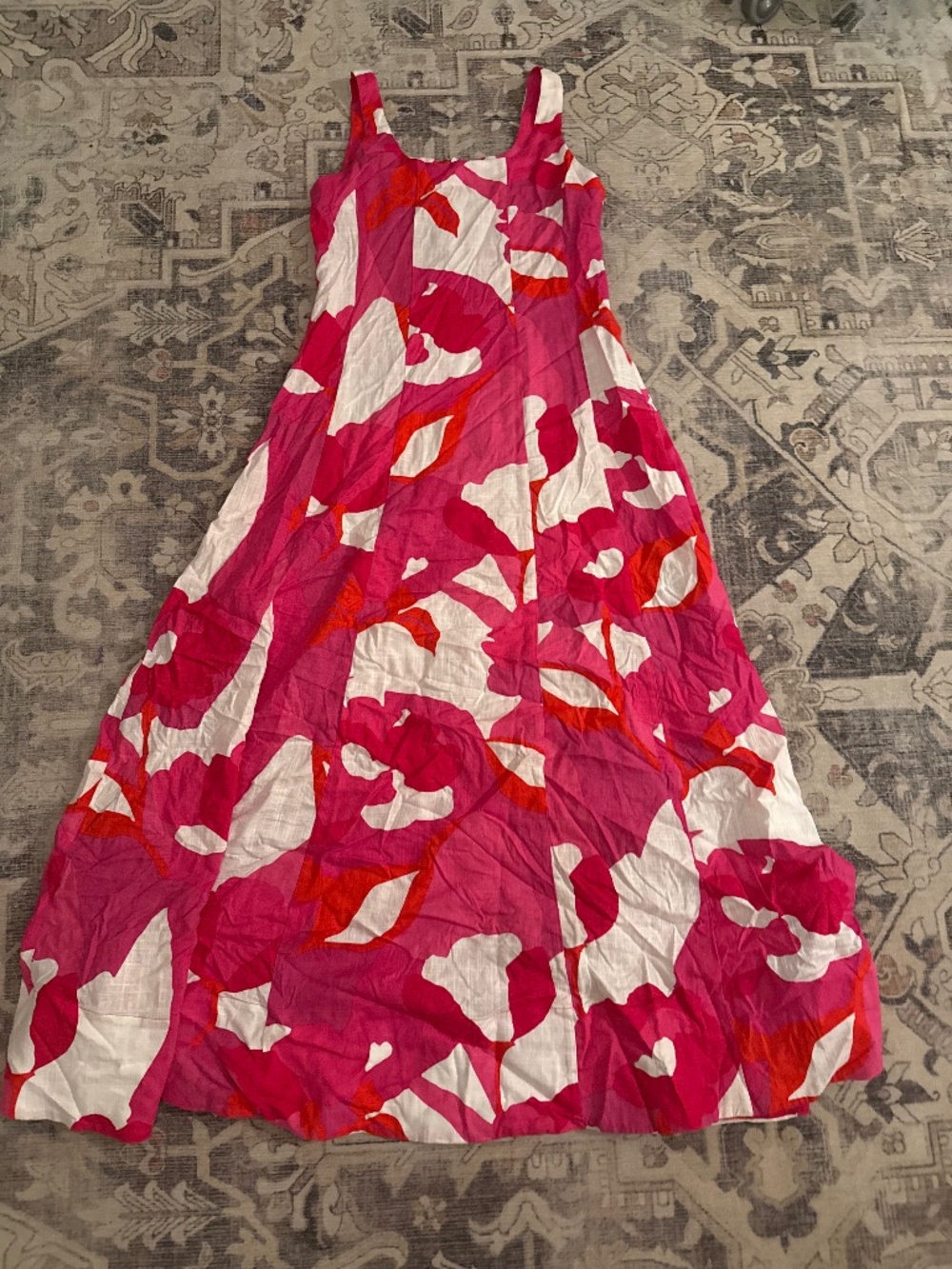 MSK pink floral Sleeveless A Line Maxi Dress